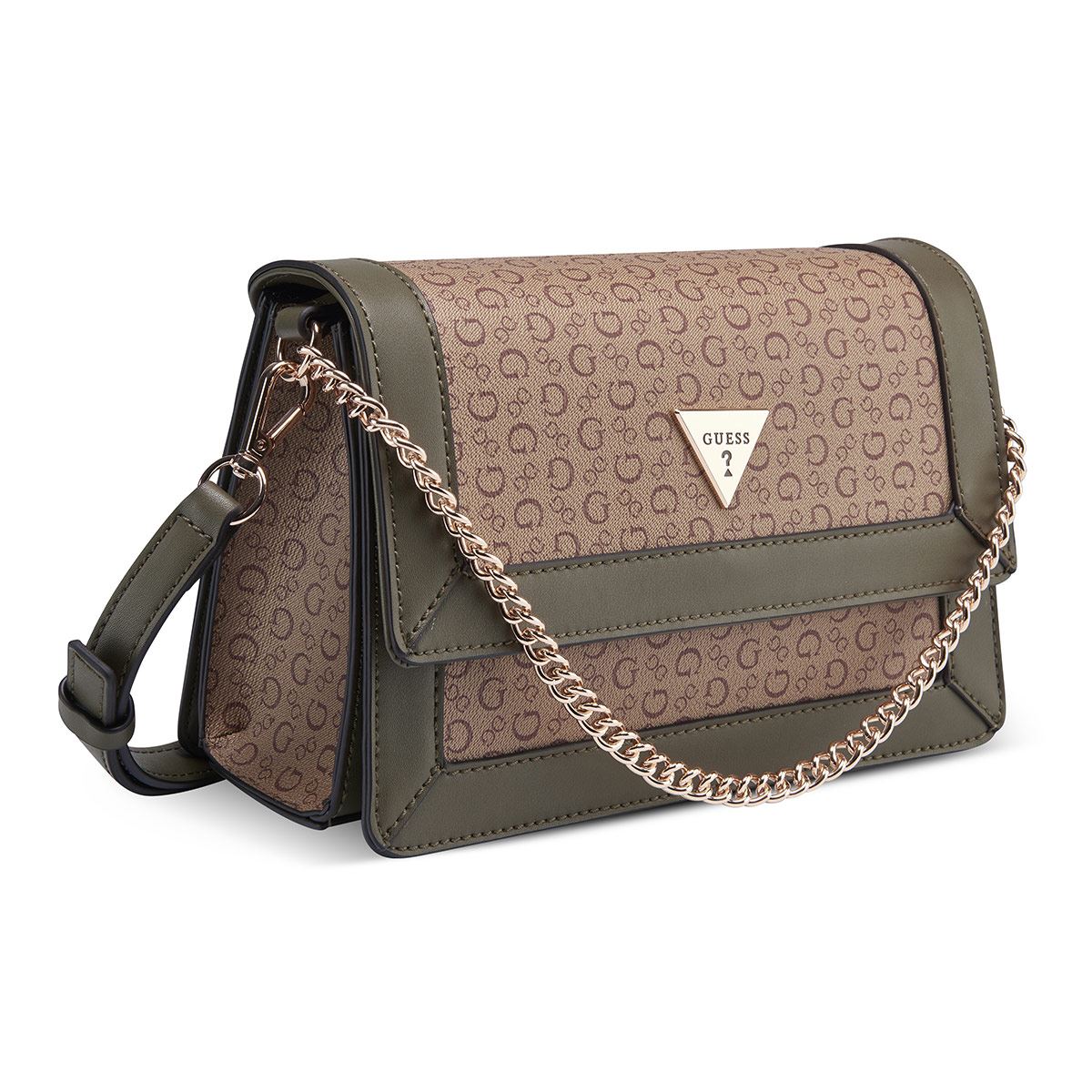 Bolsa Guess Factory Shoulder en color Café