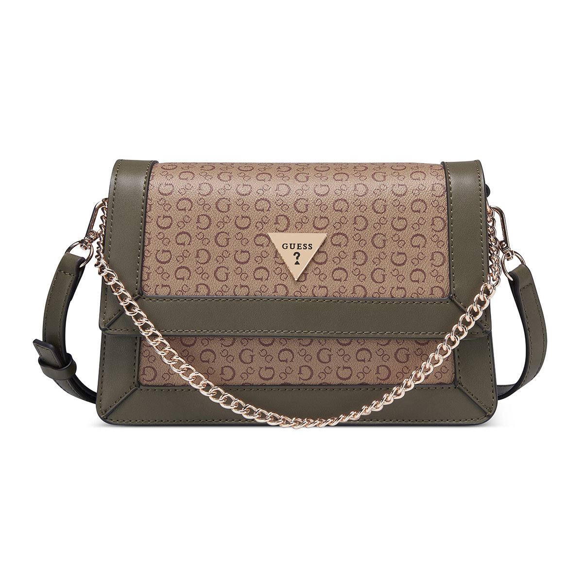 Bolsa Guess Factory Shoulder en color Café