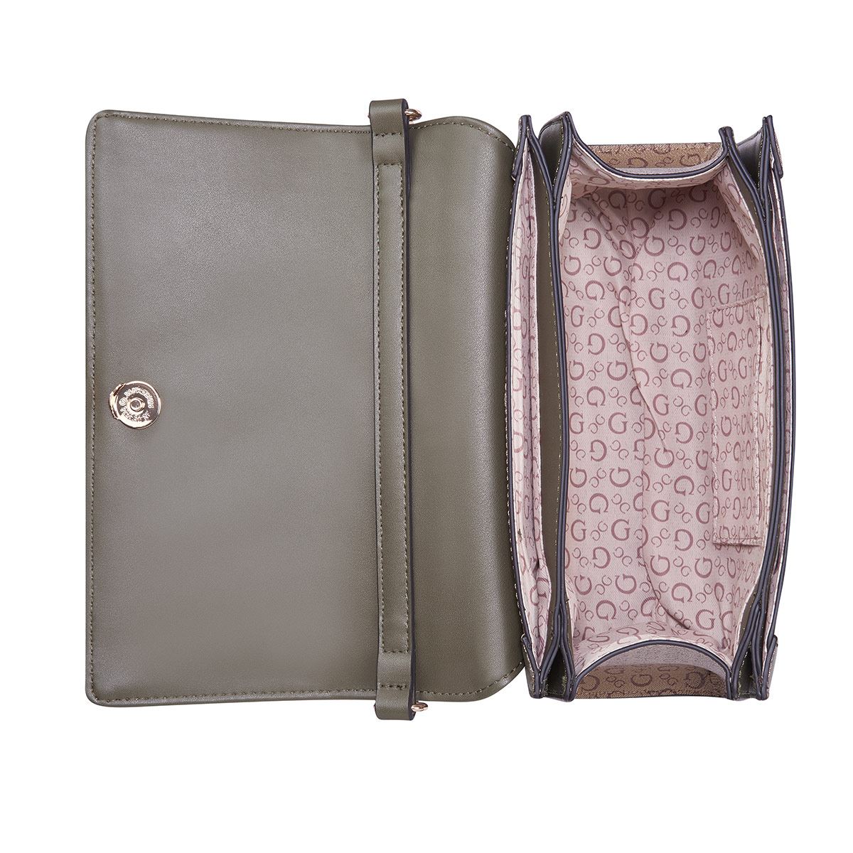 Bolsa Guess Factory Shoulder en color Café