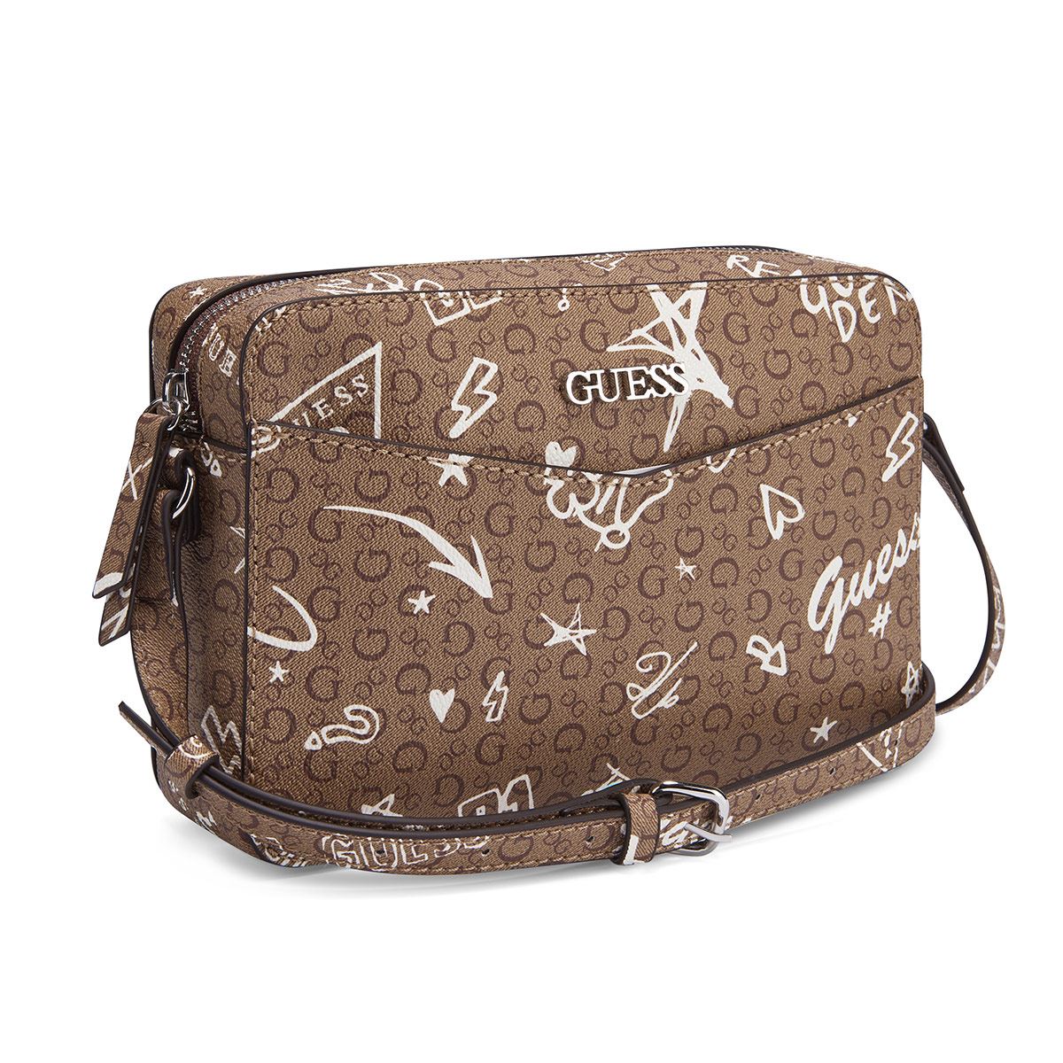 Bolsa Guess Factory Crossbody en color Café