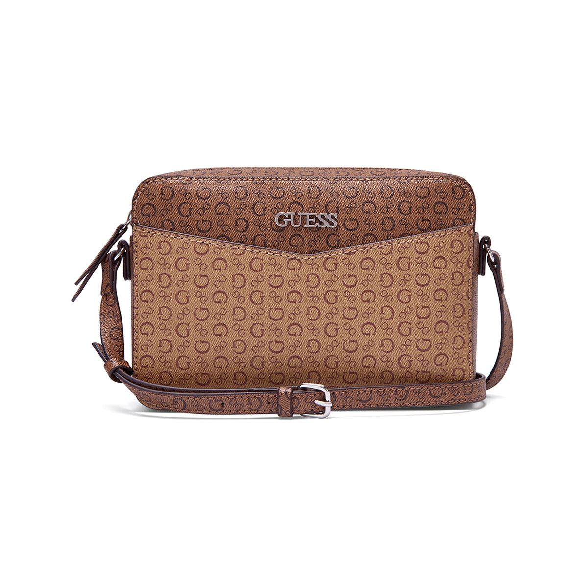 Bolsa Guess Factory Crossbody en color Café