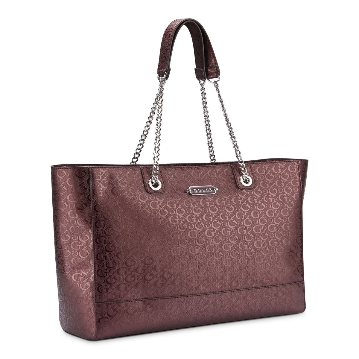 Bolsa Tote en color rojo vino Guess Factory