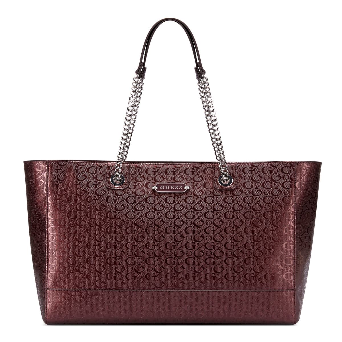 Bolsa Tote en color rojo vino Guess Factory