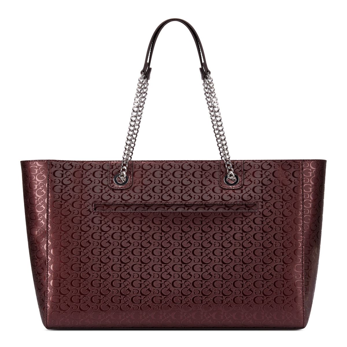 Bolsa Tote en color rojo vino Guess Factory