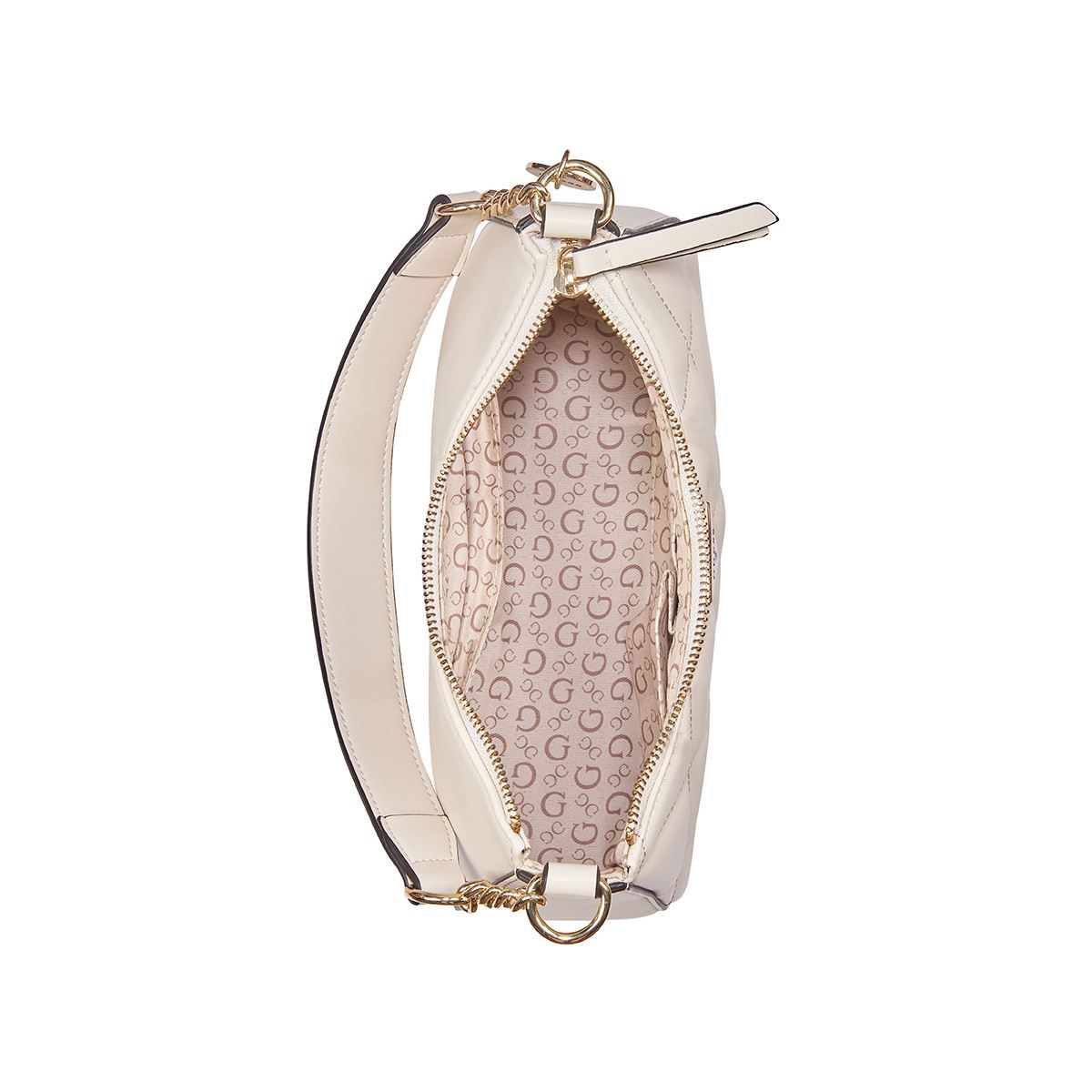 Bolsa mini top zip en color beige Guess Factory