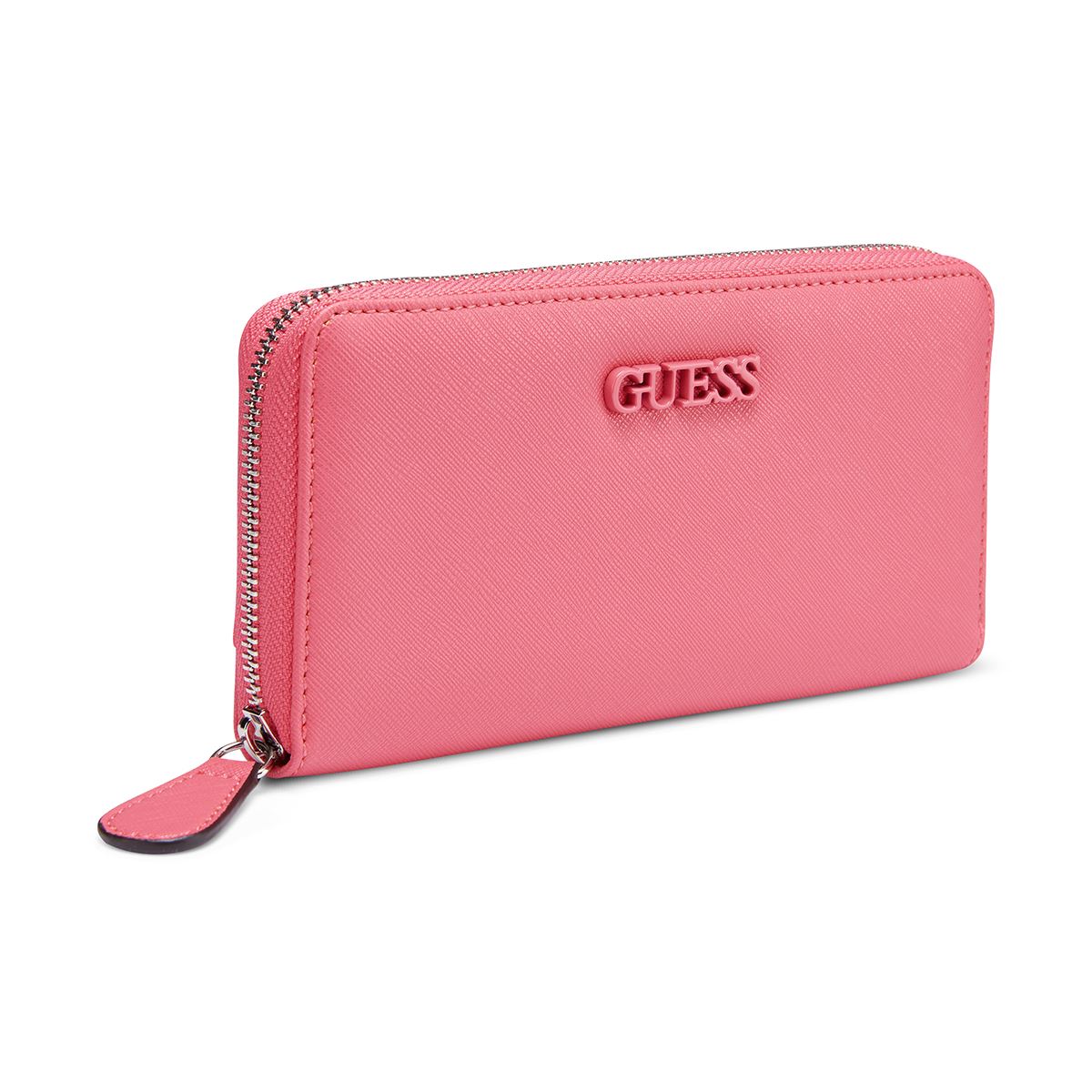 Cartera Guess Mujer Rosada Cartera Medium Zip Aound Guess