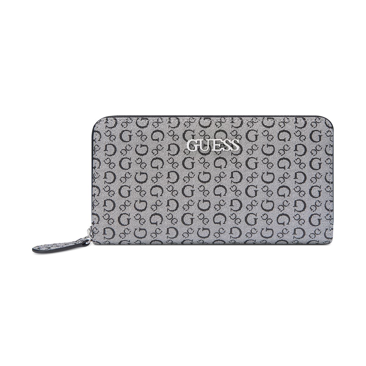 Cartera Medium Zip Aound Guess Factory Negra para Mujer