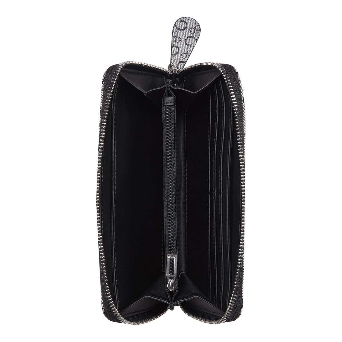 Cartera Medium Zip Aound Guess Factory Negra para Mujer