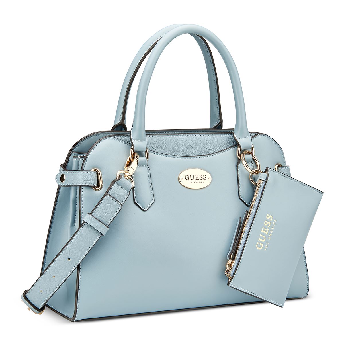 Bolso Satchel Azul Guess Factory para Mujer