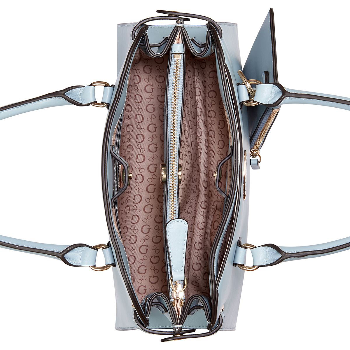 Bolso Satchel Azul Guess Factory para Mujer