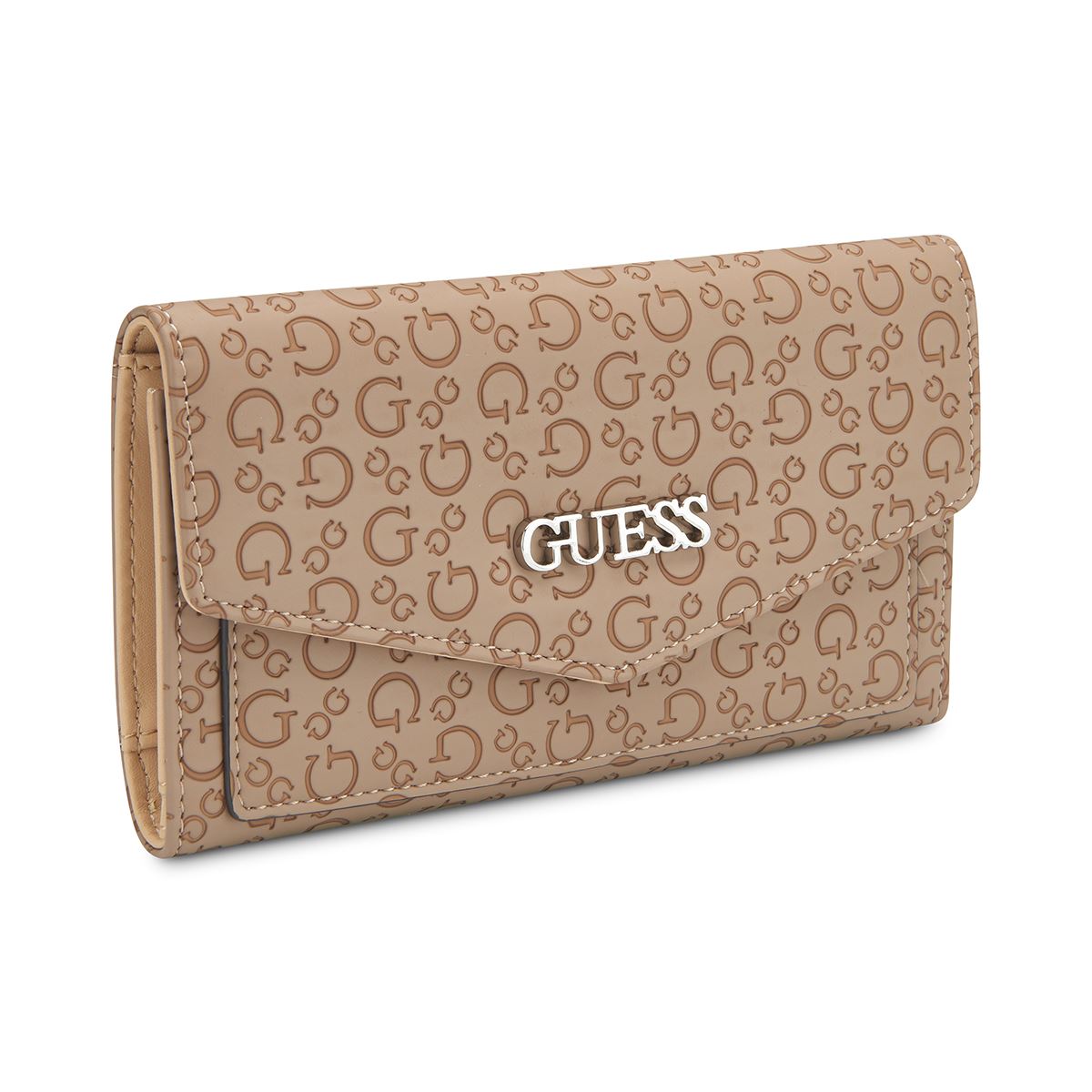 Cartera Clutch Café Guess Factory para Mujer