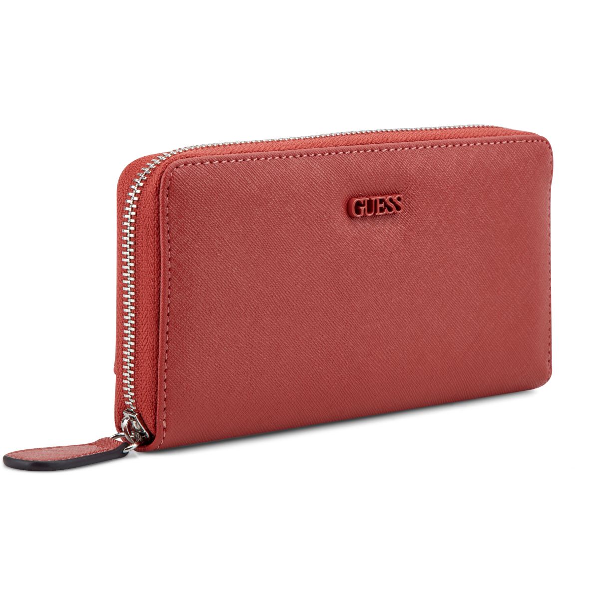 Cartera Zip Guess Factory Roja para Mujer