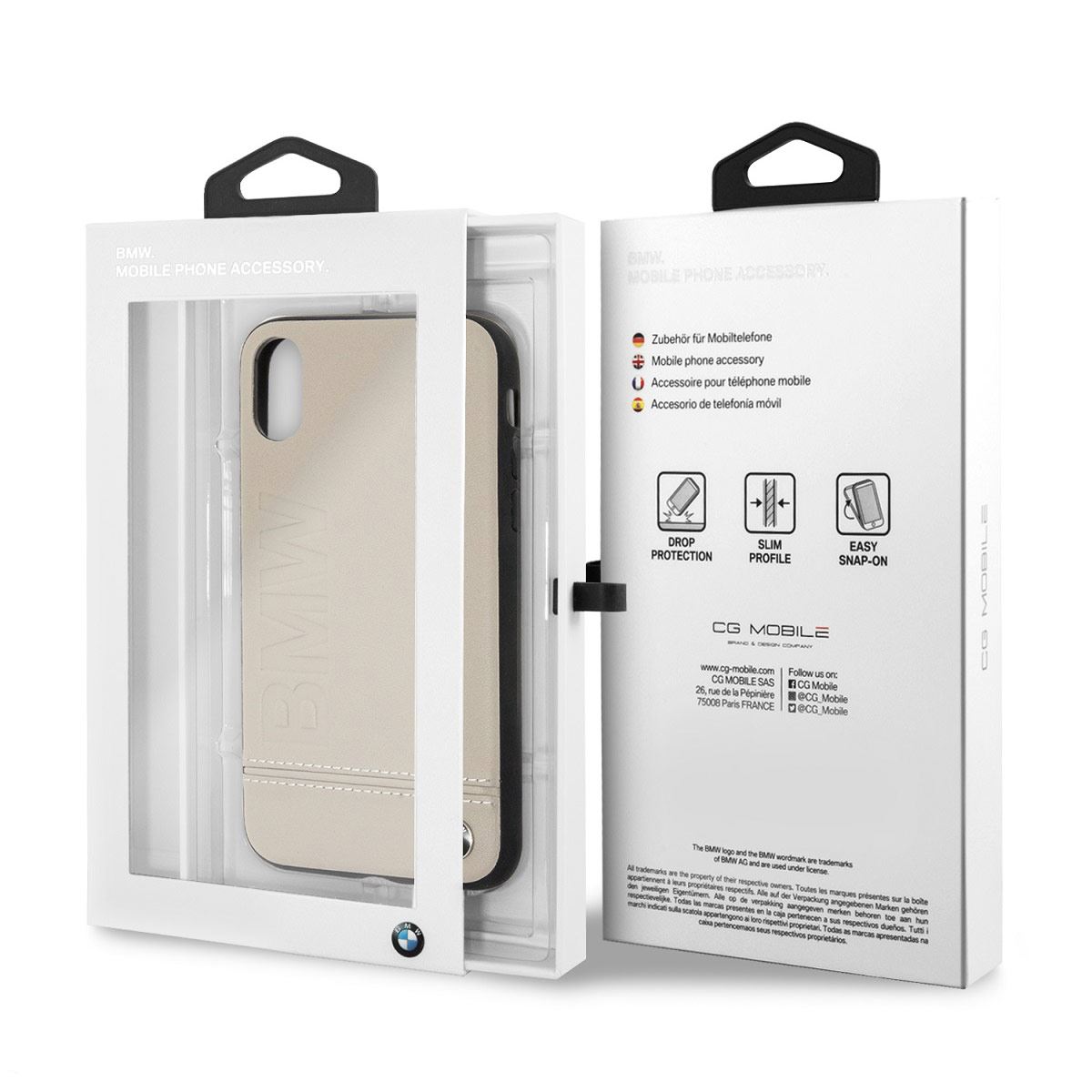 Funda para iPhone X Beige Logo XL Ve BMW