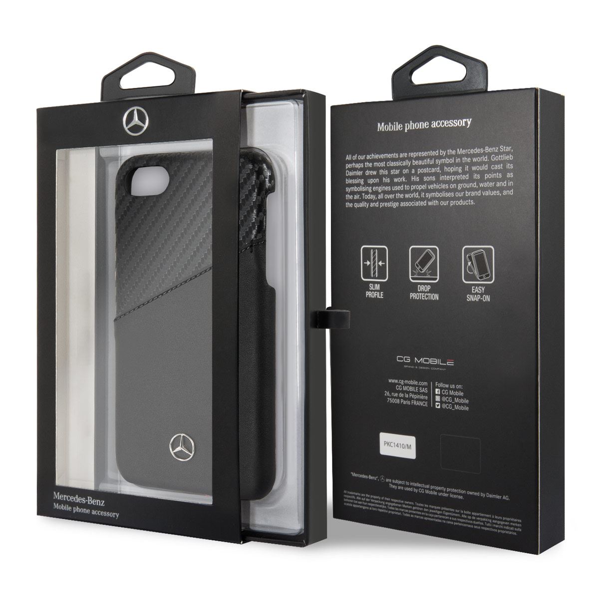 Funda Mercedes Benz iPhone 6/7/8 Negra Piel