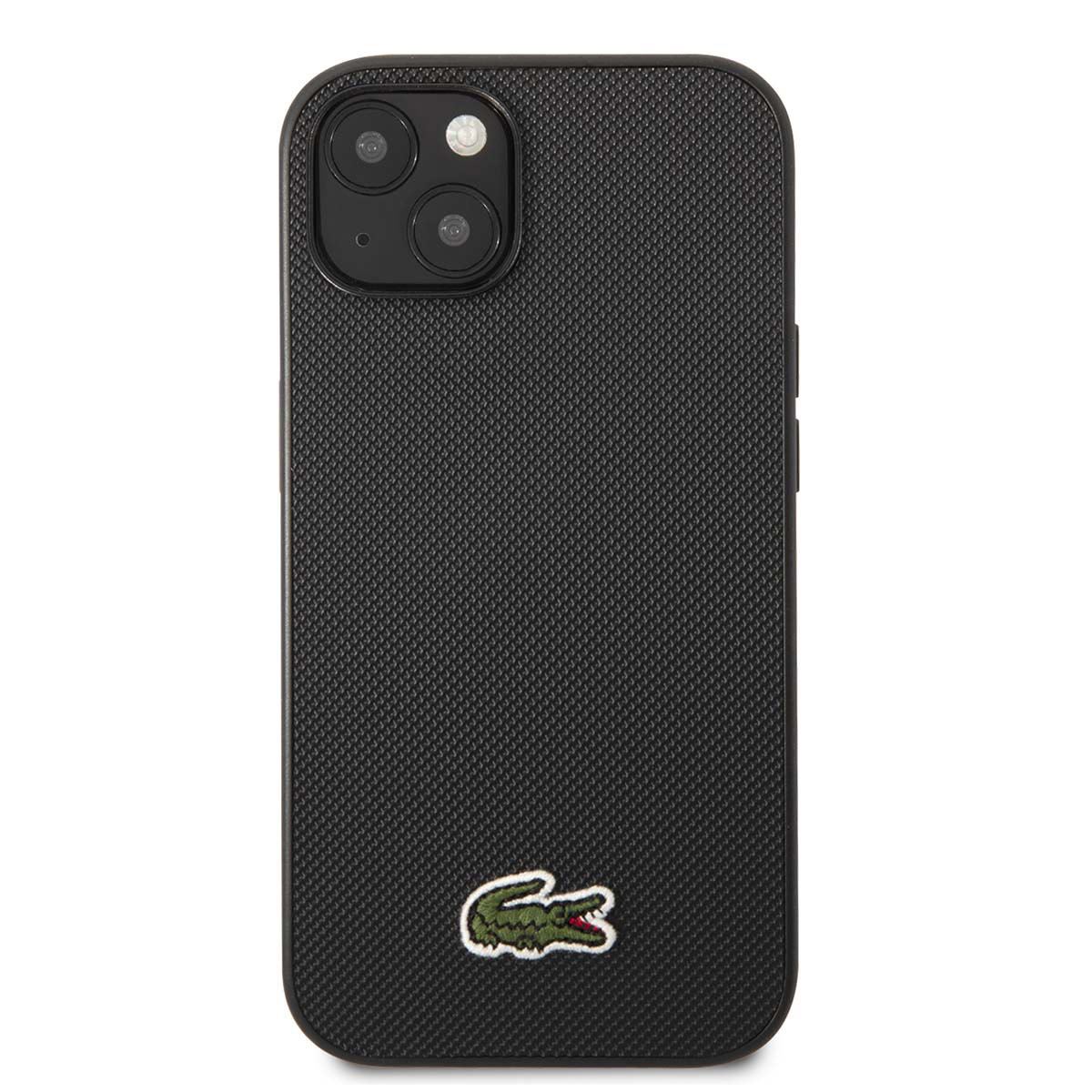Funda Lacoste iphone 14 plus color negro tejido