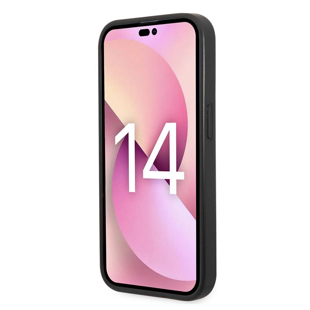 Funda Lacoste iphone 14 plus color negro tejido