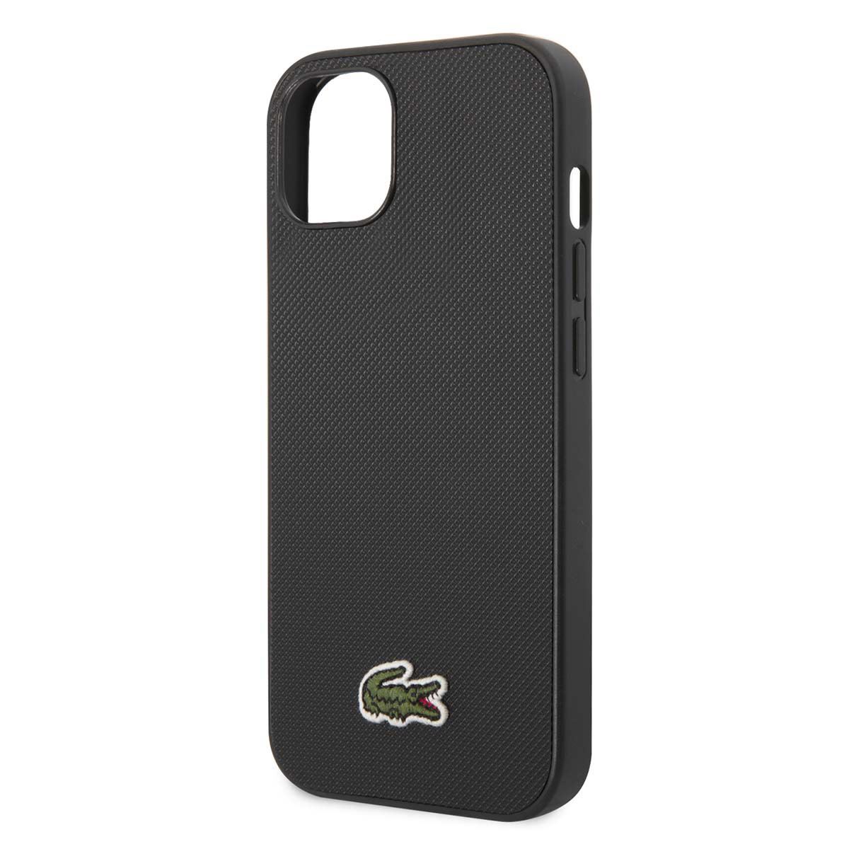 Funda Lacoste iphone 14 plus color negro tejido