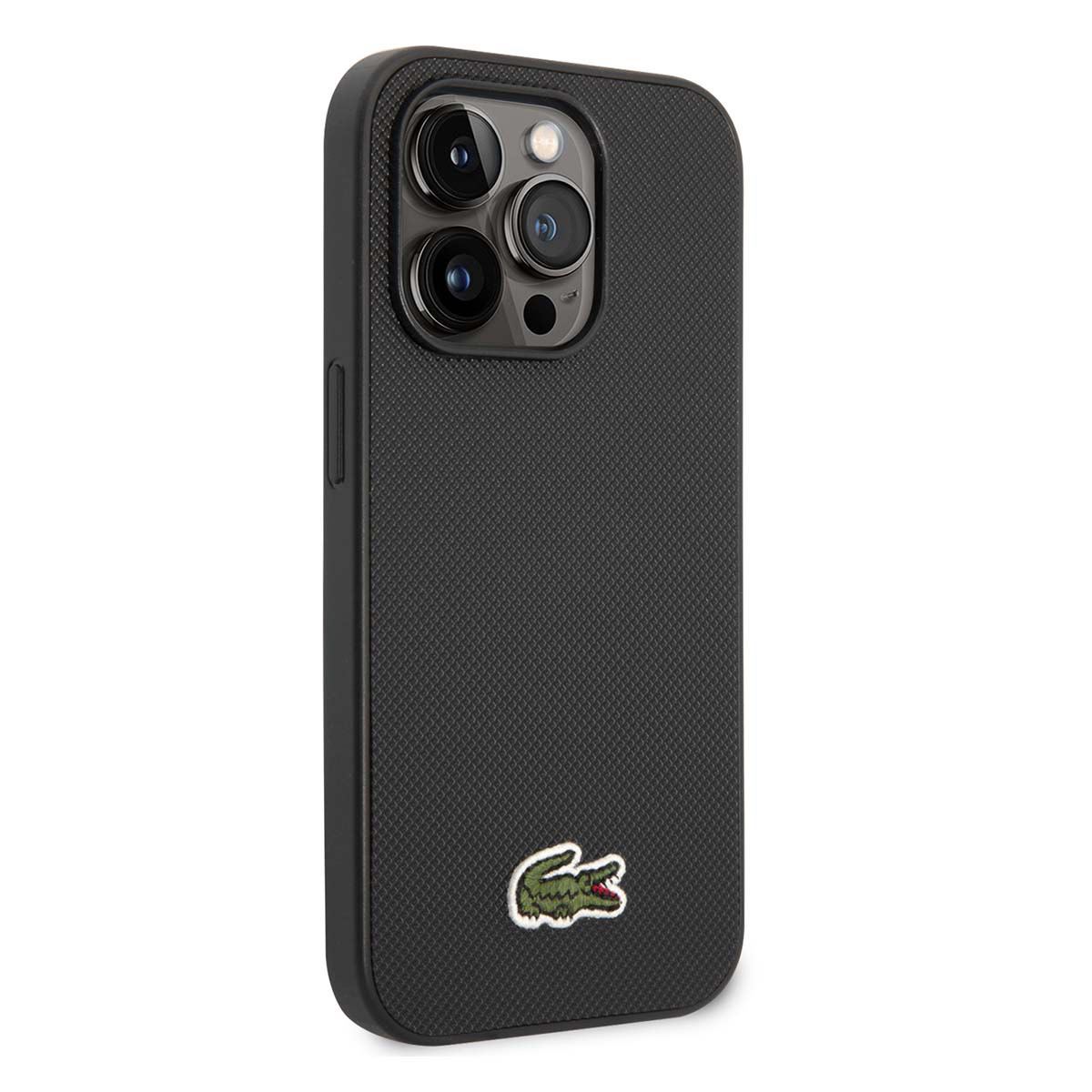 Funda Lacoste iphone 14 pro color negro tejido