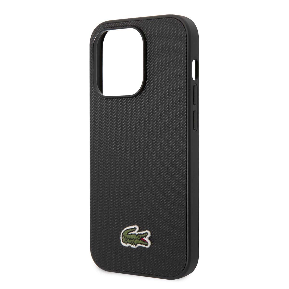 Funda Lacoste iphone 14 pro color negro tejido