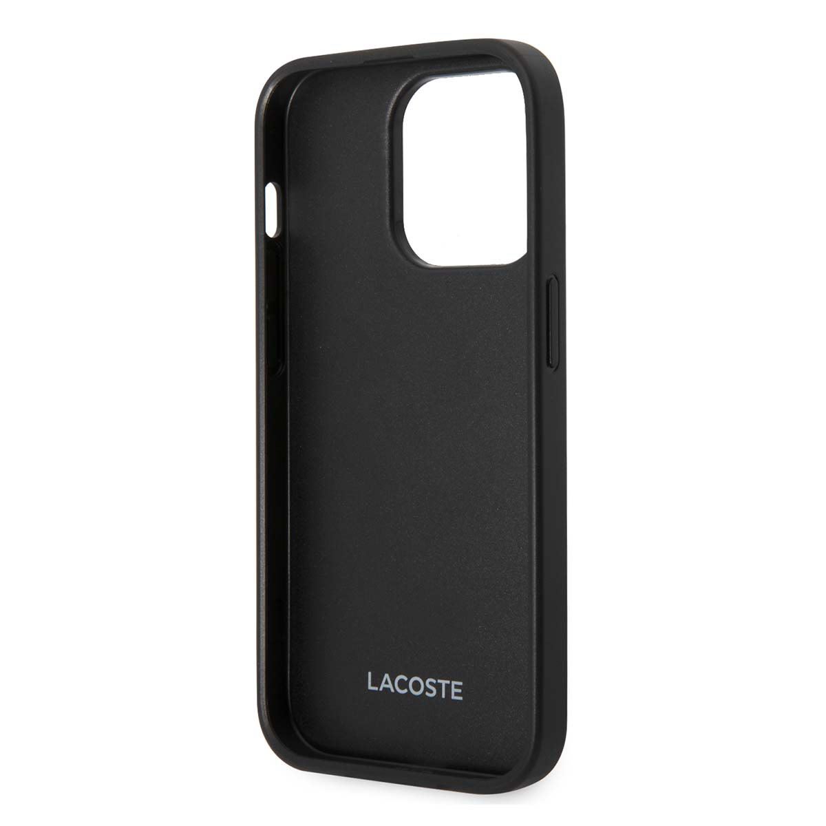 Funda Lacoste iphone 14 pro color negro tejido