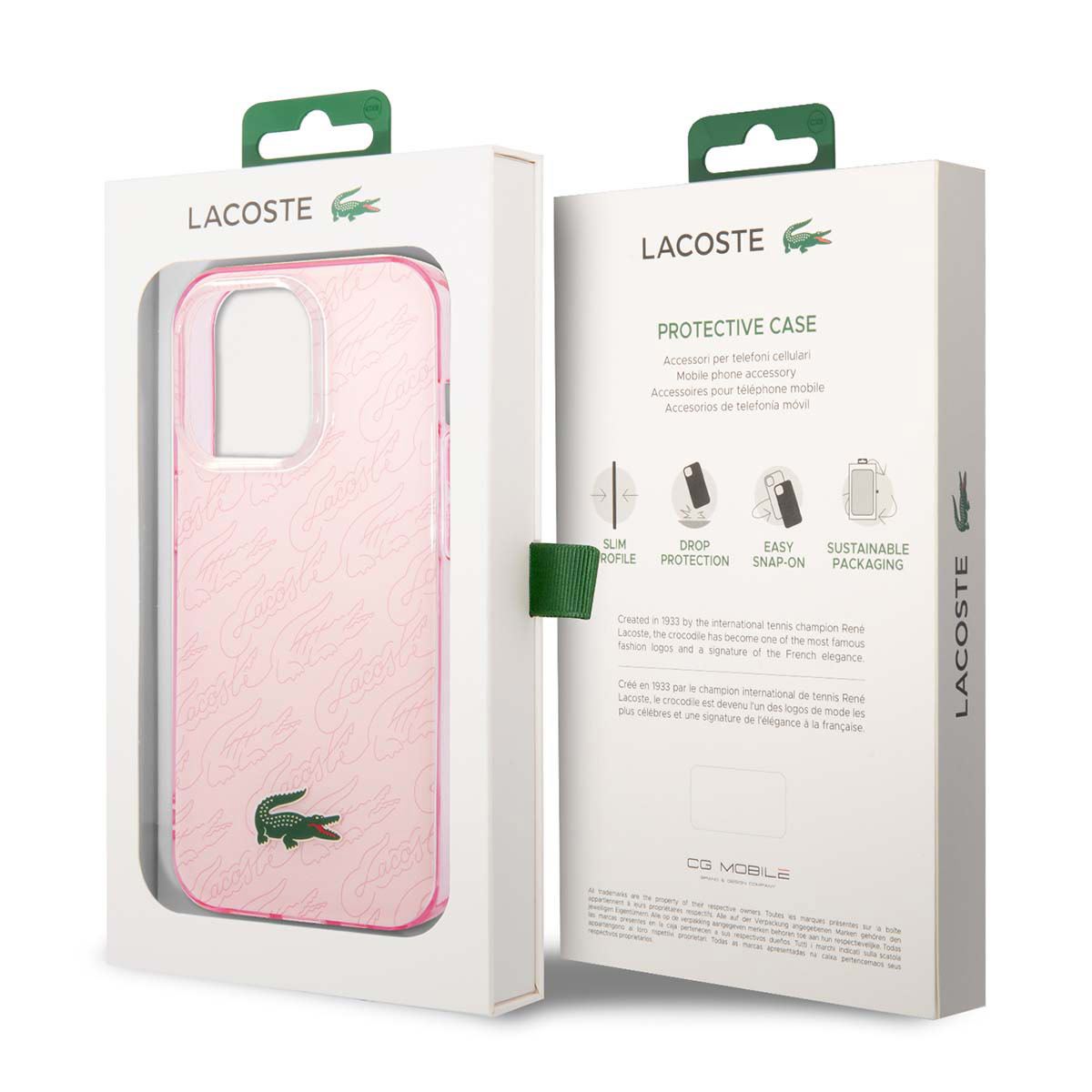 Funda Lacoste iphone 14 pro max color rosa
