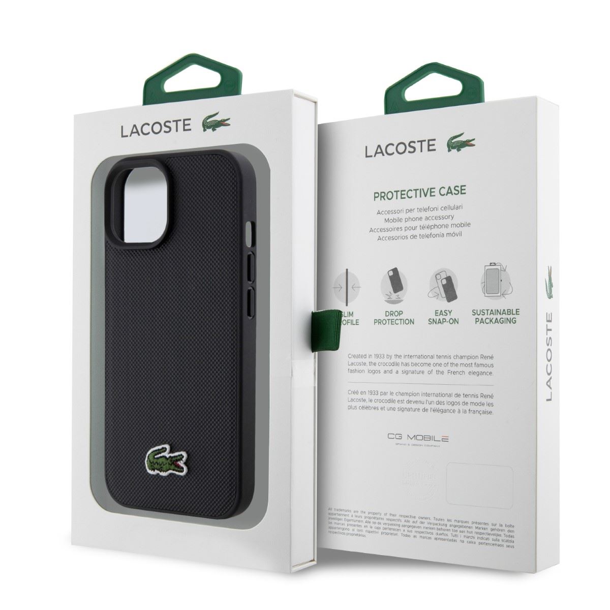 Funda Para iPhone 15 Con Magsafe Lacoste Negra