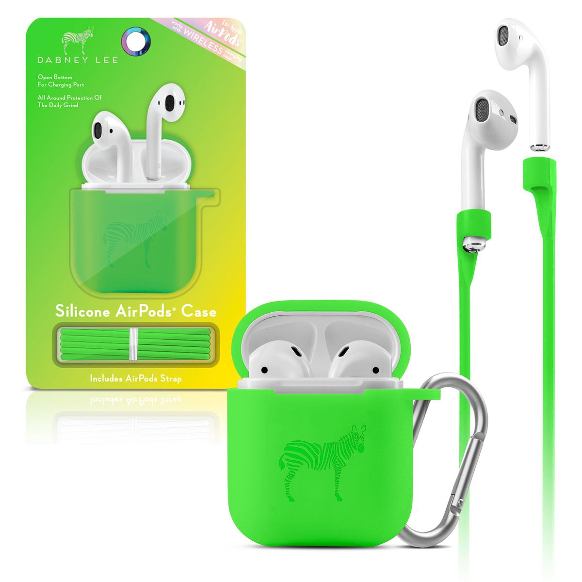Funda de Silicón para Airpods Verde Neón Dabney Lee