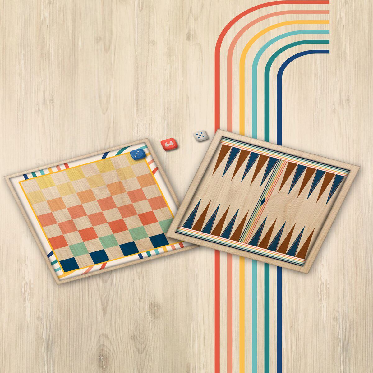 Juego Doble Backgammon y Damas