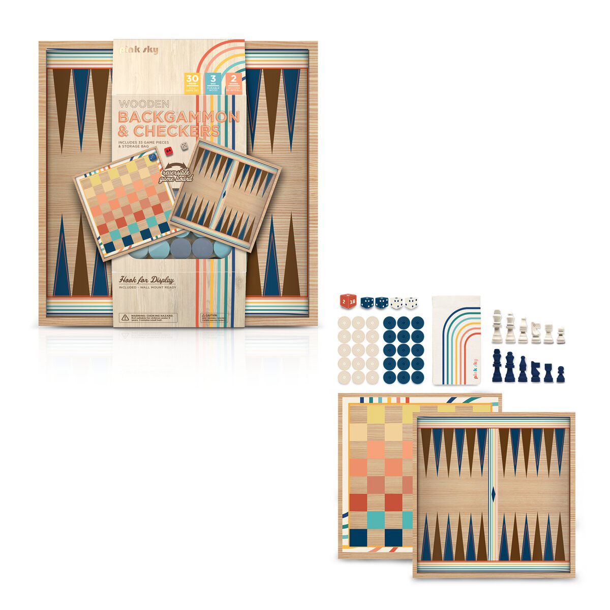 Juego Doble Backgammon y Damas