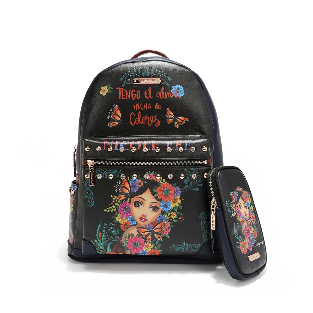 Mochila Alma de Colores Nicole Lee Negra para Mujer