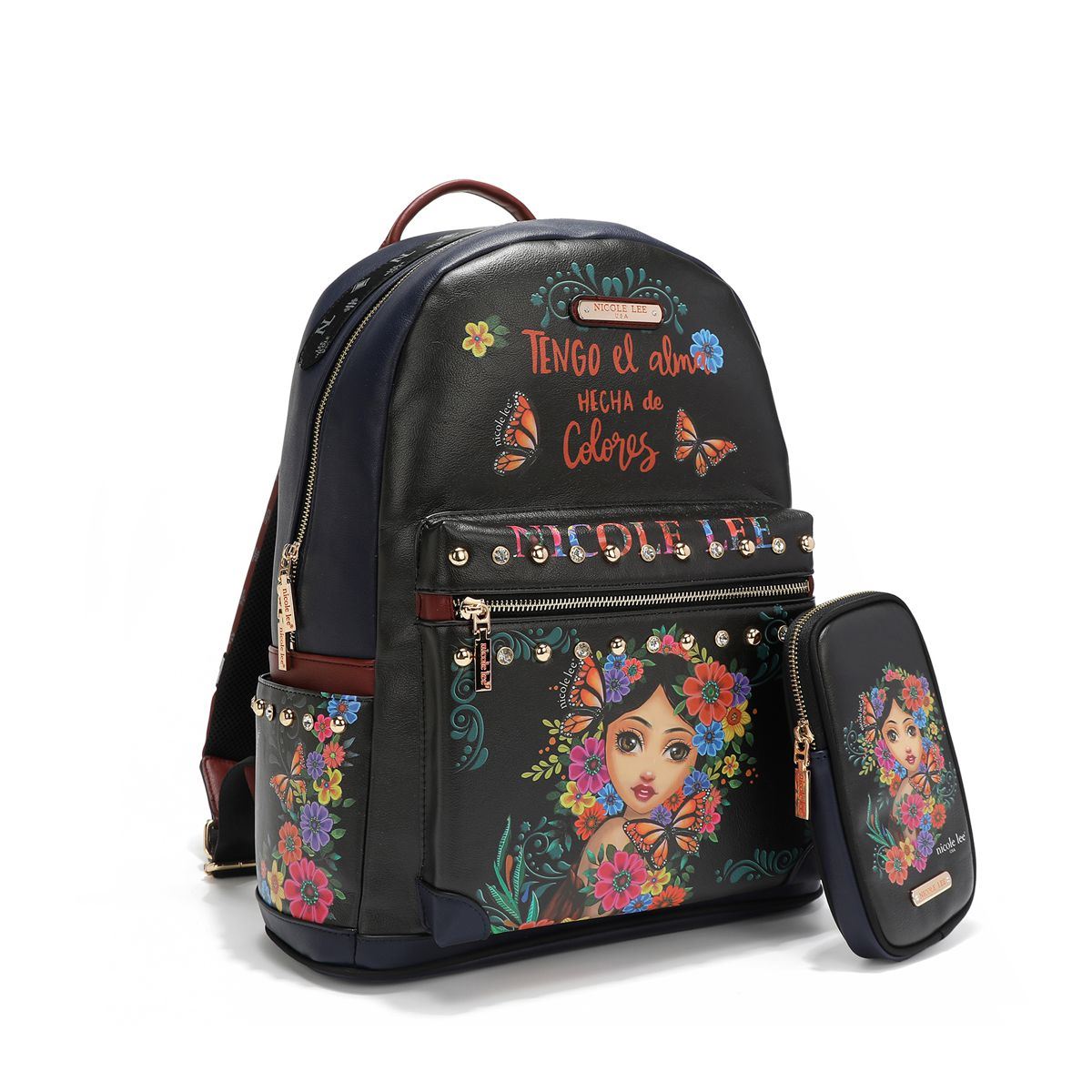 Mochila Alma de Colores Nicole Lee Negra para Mujer