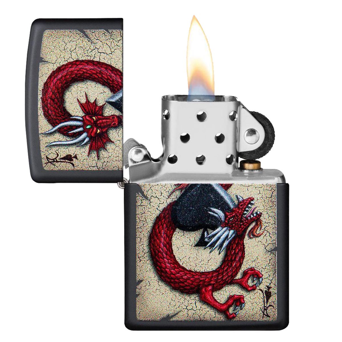 Encendedor Zippo As con dragones