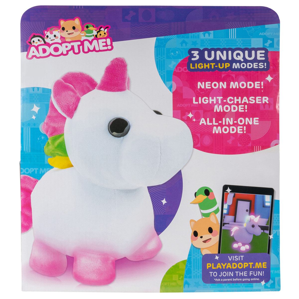 Peluche Unicornio con Luces Adopt Me