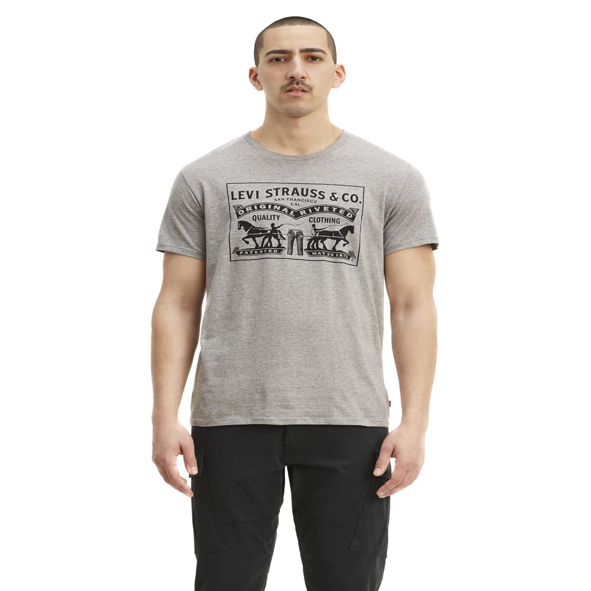 Playera MC Gris Levi's 2-Horse Graphic Tee Grande