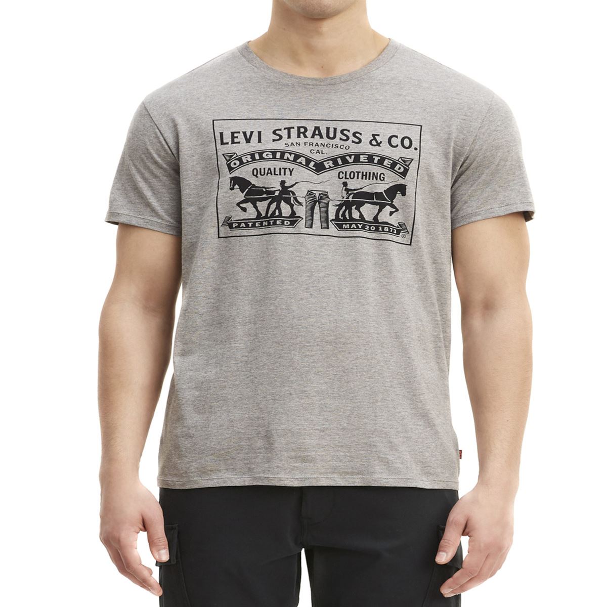 Playera MC Gris Levi's 2-Horse Graphic Tee Grande