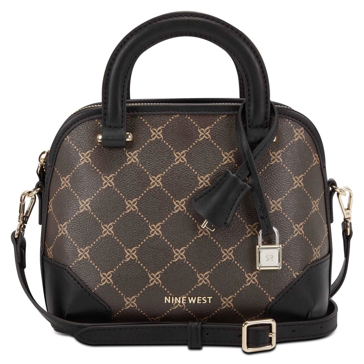 Bolsa satchel Nine West color Cafe Negro Modelo NGL108576