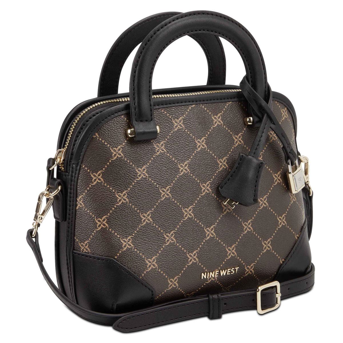 Bolsa satchel Nine West color Cafe Negro Modelo NGL108576