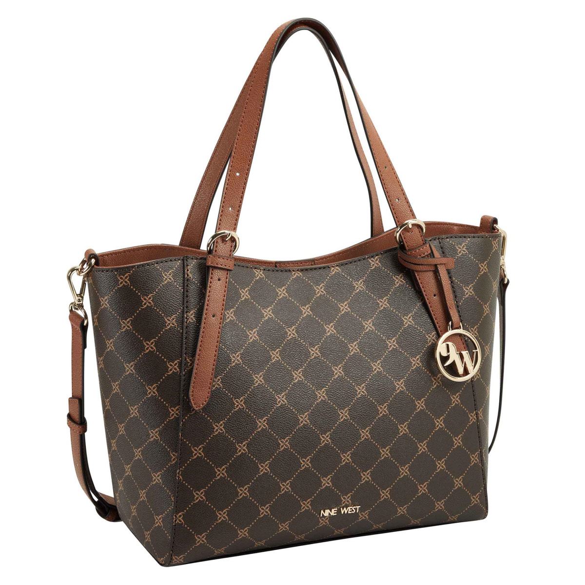 Bolsa tote Nine West color cafe/tan Modelo NLX522822