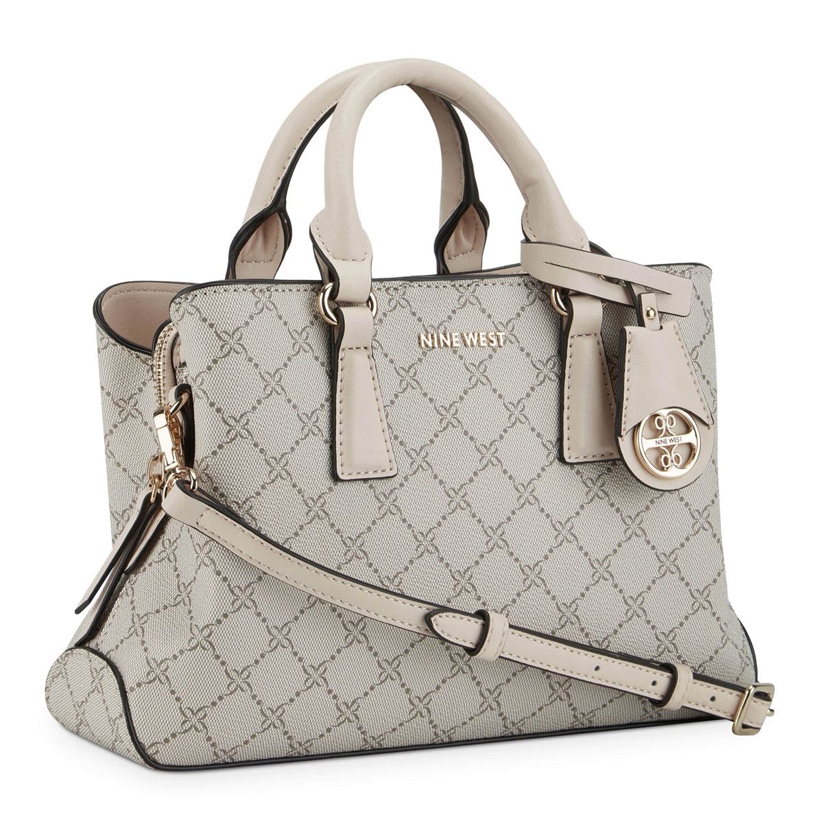 Bolsa satchel Nine west color Gris/Multi