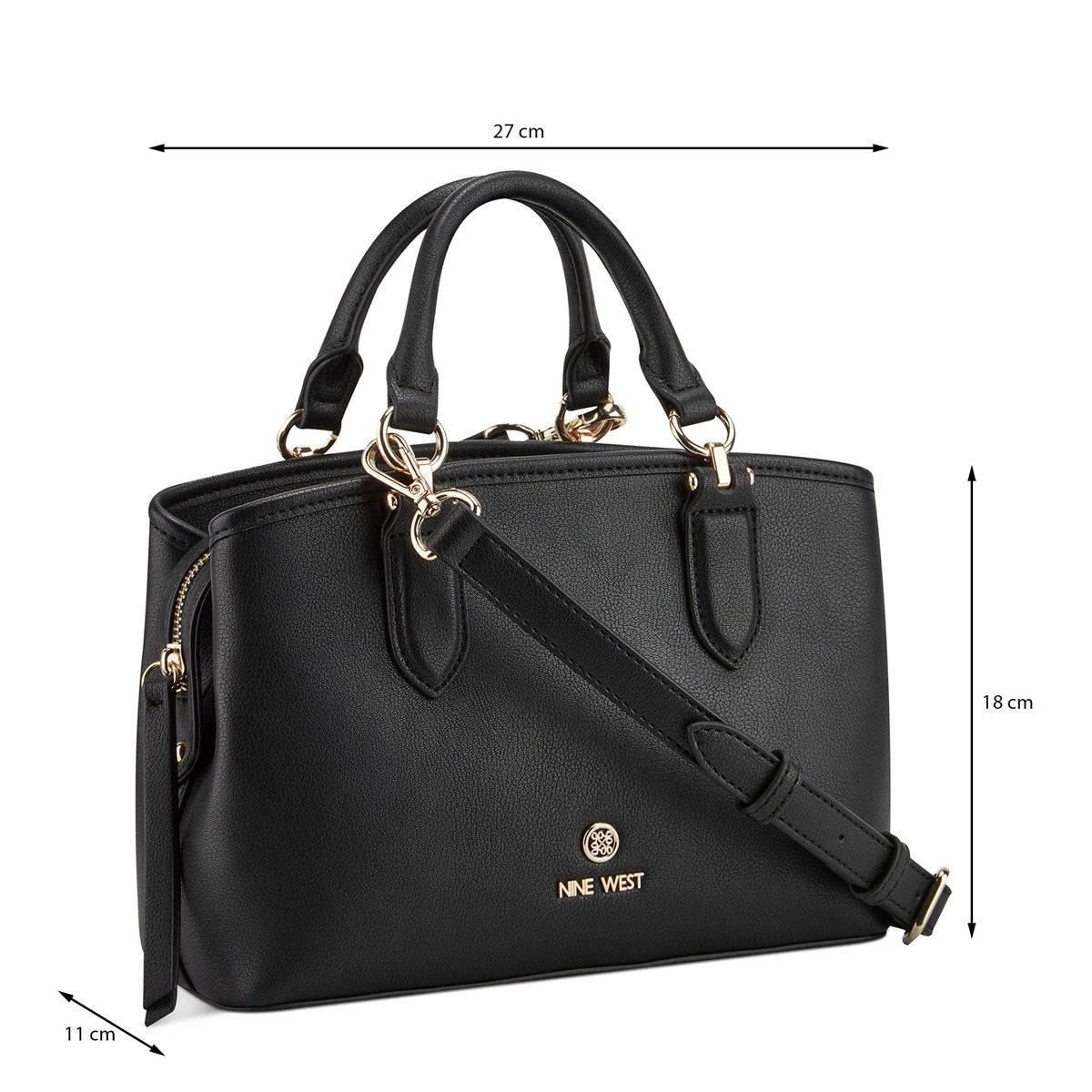 Bolsa satchel color Negro para mujer Nine West