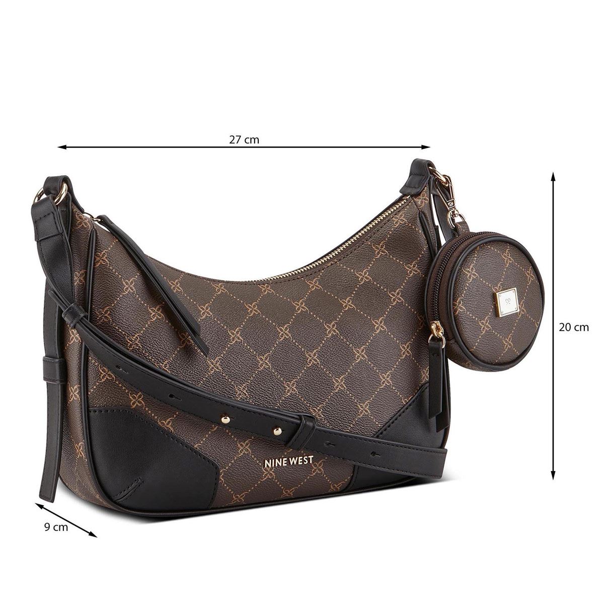 Bolsa Nine West crossbody color Café/Negro para mujer