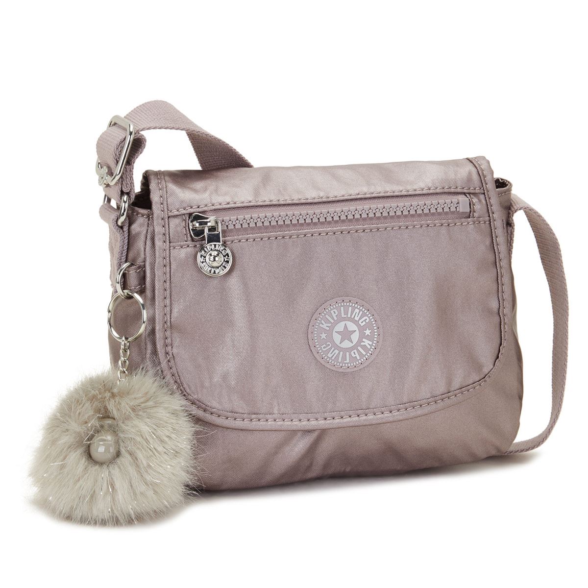 Bolsa Crossbody Bags Color Rosa Metálico Para Mujer Kipling
