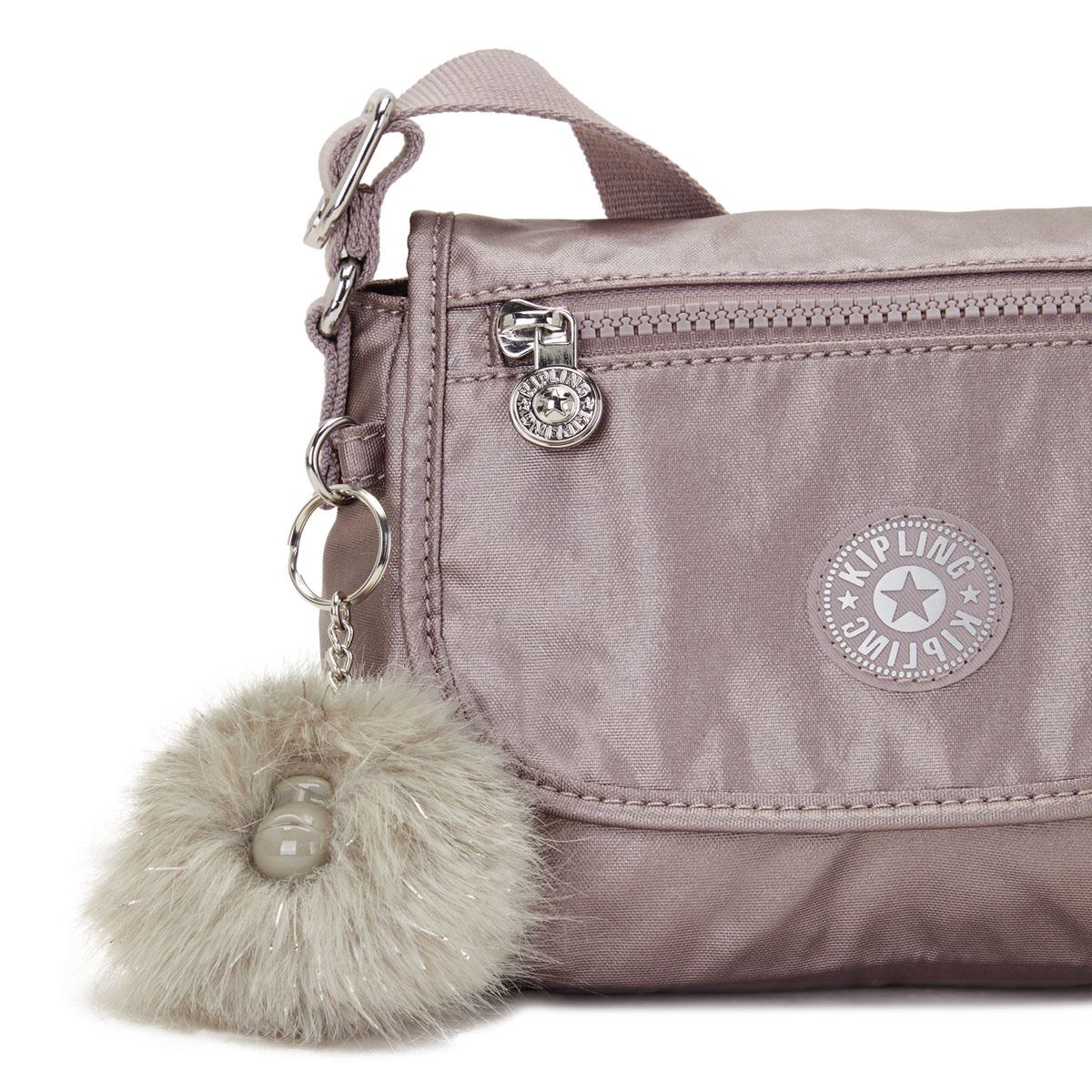 Bolsa Crossbody Bags Color Rosa Metálico Para Mujer Kipling
