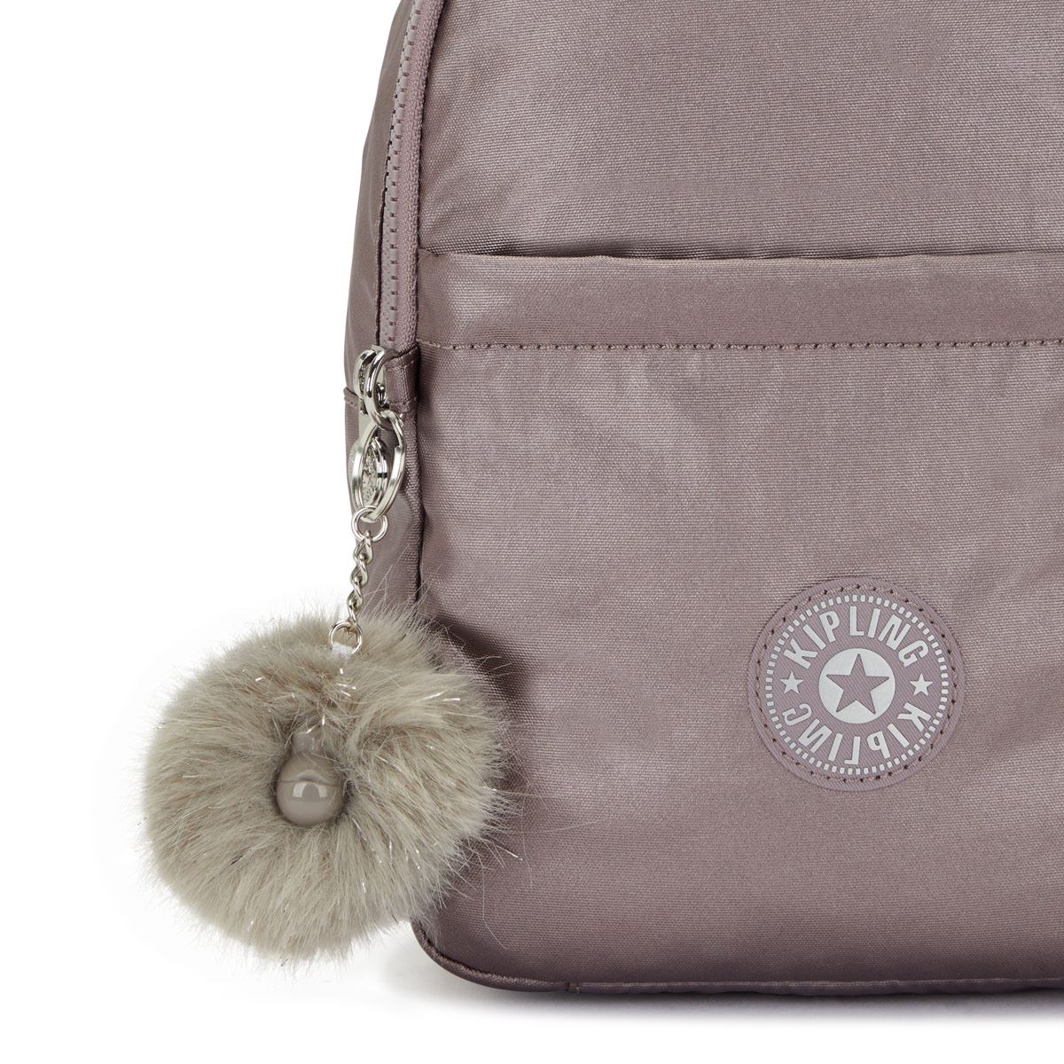 Bolso kipling rosa metalico online