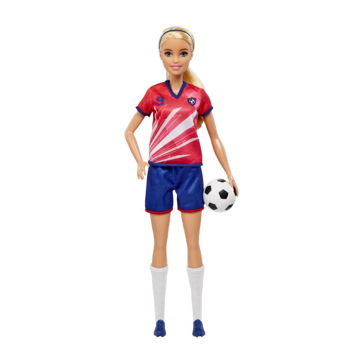 Muñeca Jugadora de Fútbol Playera Roja - Barbie Profesiones