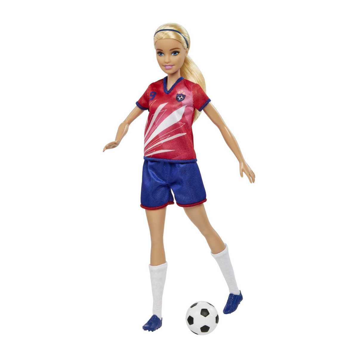 Muñeca Jugadora de Fútbol Playera Roja - Barbie Profesiones