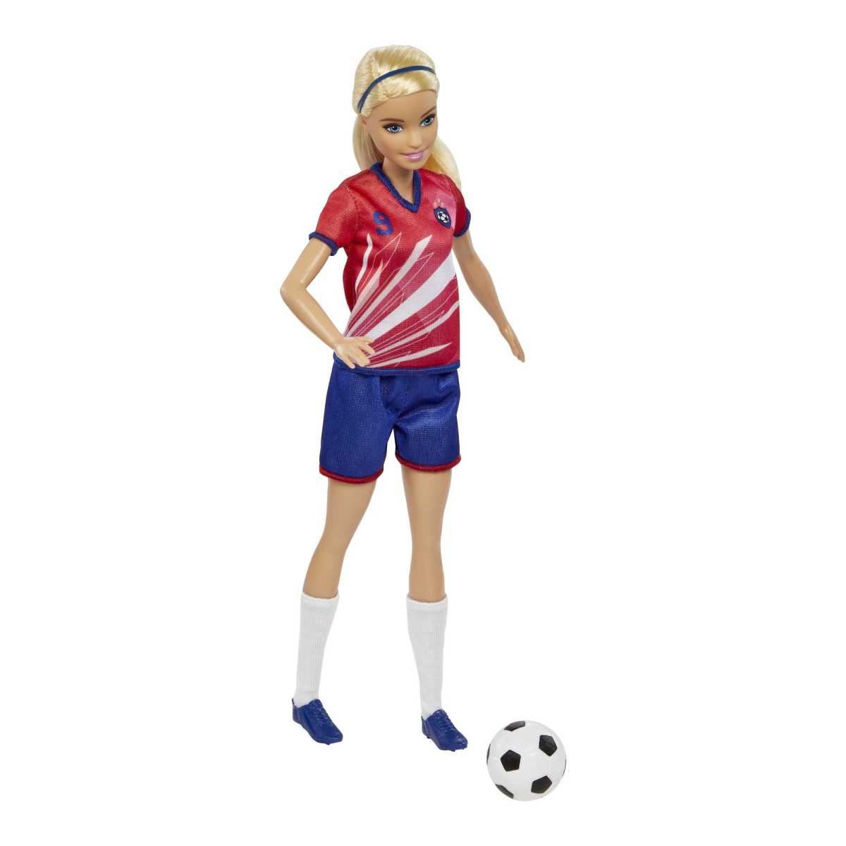 Muñeca Jugadora de Fútbol Playera Roja - Barbie Profesiones