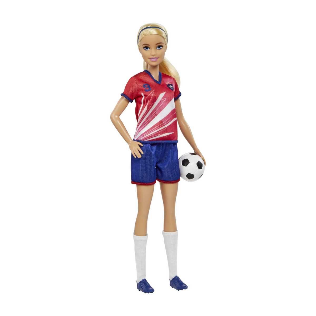 Muñeca Jugadora de Fútbol Playera Roja - Barbie Profesiones