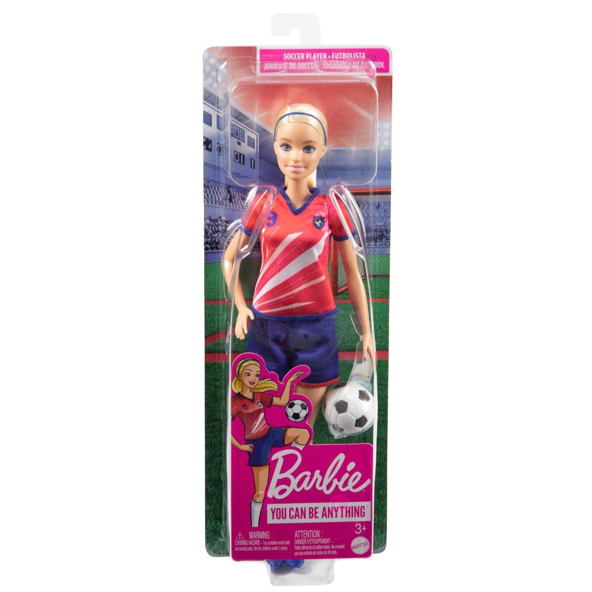 Muñeca Jugadora de Fútbol Playera Roja - Barbie Profesiones