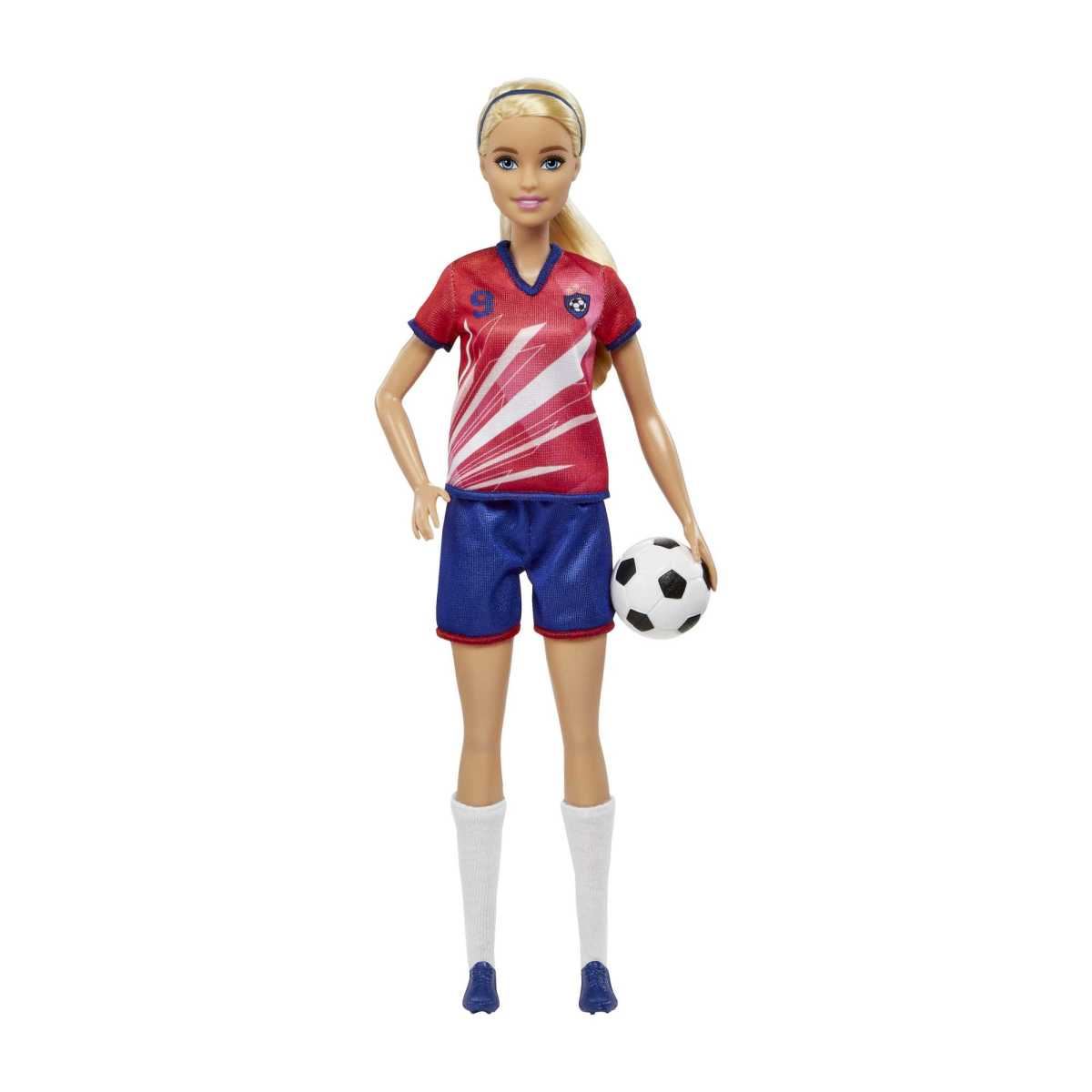 Muñeca Jugadora de Fútbol Playera Roja - Barbie Profesiones